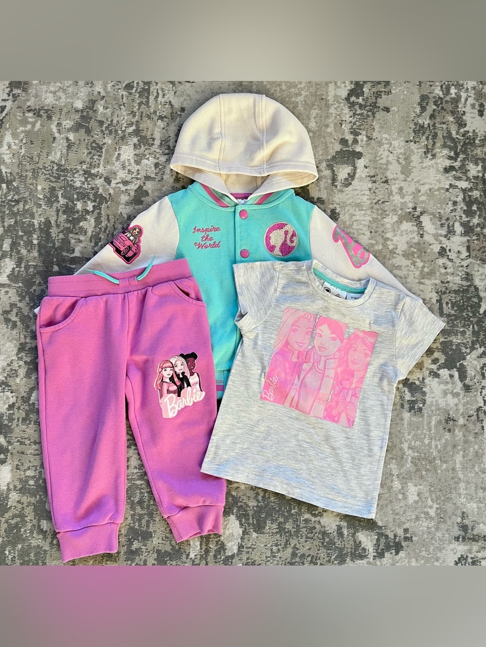 Barbie Girls Varsity Jacket 3 Piece Set Size 3T